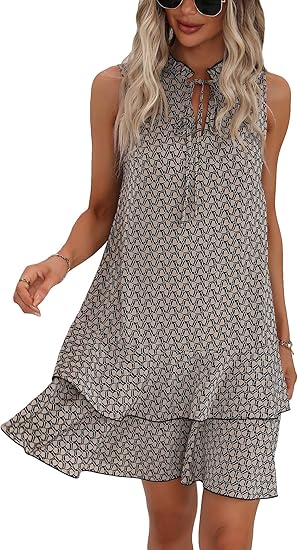 đđ LETZTER TAG DER AKTION: 50% RABATT! Damenkleid mit Schleife und geometrischem Muster â Elegant, feminin & perfekt fĂŒr festliche AnlĂ€sse âš