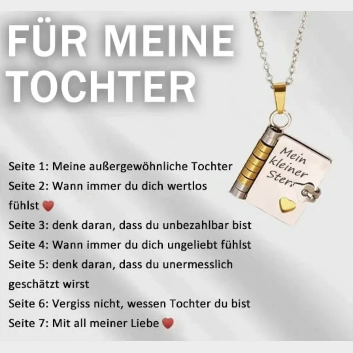 💖📖 50% RABATT! Herz-Buch-Halskette Aufklappbar – Besonderes Geschenk für Familie & Liebste ✨