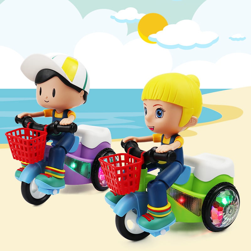 🛴 50 % RABATT!✨ Sorgt für tollen Spielspaß – Elektrisches Stunt‑Dreirad, Lichteffekt, strapazierfähig