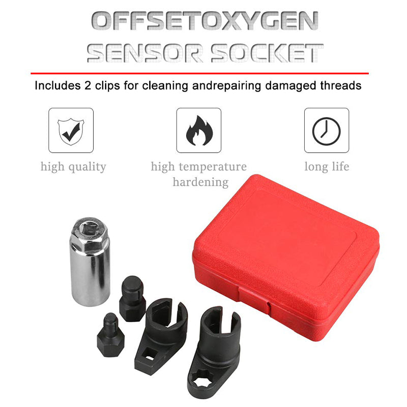 🔧📢 50% RABATT! 5-teiliger Satz Steckschlüssel zum Entfernen von Kfz-Sauerstoffsensoren – Präzises Werkzeug für Lambdasonde & Zündkerzen ✨