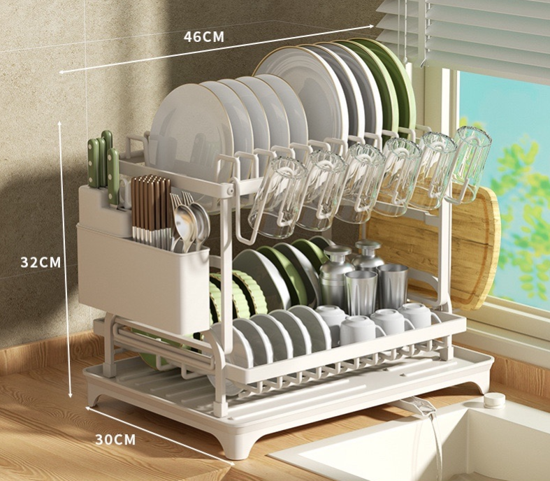 🍽️💧 50% RABATT – LETZTE CHANCE! 2-in-1 Geschirr-Abtropfregal mit Ablaufschale – Maximale Fläche, minimaler Platz, schnell trocken ⚡⏰