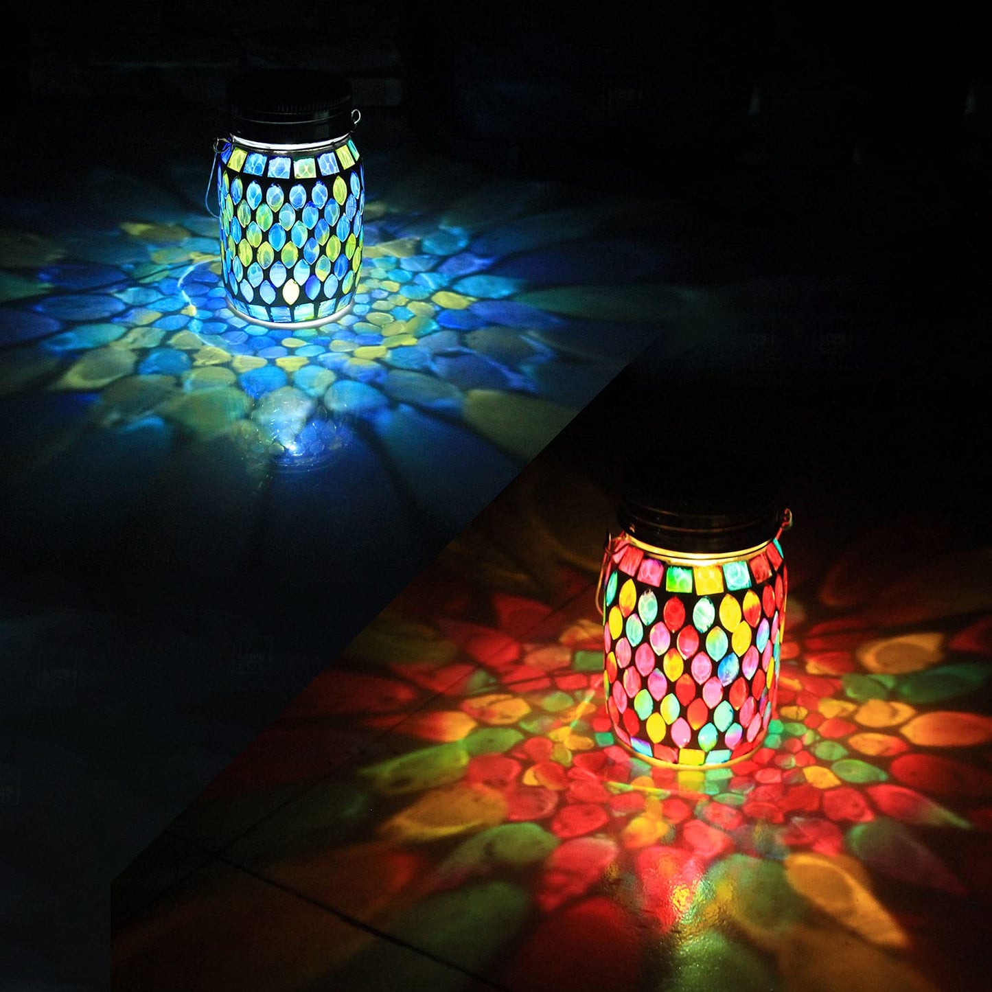 🌈 50 % RABATT FÜR BEGRENZTE ZEIT! 💝 Wasserdichte Solar Laterne im Mosaik-Glas Design – Automatische LED Nachtleuchte für Garten, Terrasse, Balkon & Camping