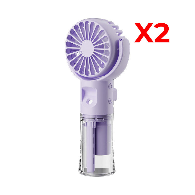 🌟 Zwei kaufen, 10% Rabatt! 💧 Tragbarer Wiederaufladbarer Handventilator mit Nebelfunktion