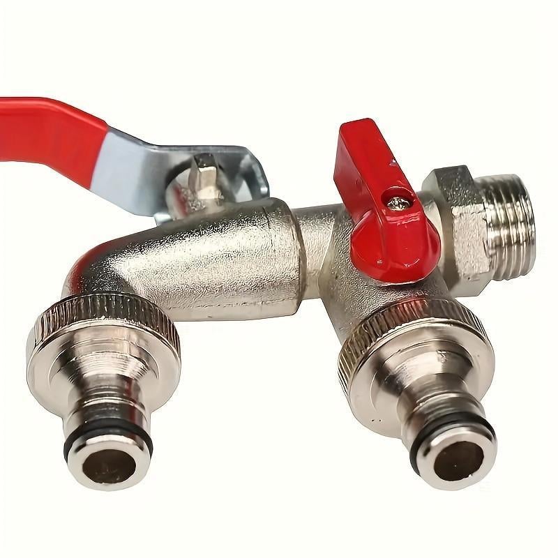 💥 -50% AKTION 🔥 Doppel-Auslauf Wasserhahn für den Garten 🚰 aus Edelstahl – langlebig, stabil & praktisch regelbar