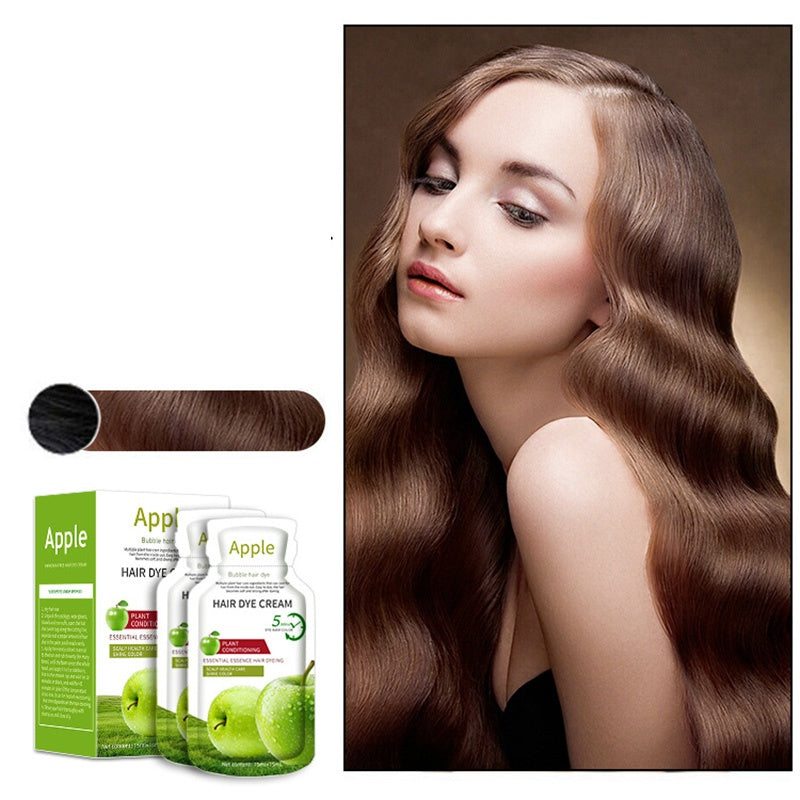 🍎Crème colorante pour cheveux à la pomme&🌸Achetez-en 3 et offrez-en 2 – Coloration douce, couleur longue durée ! ✨