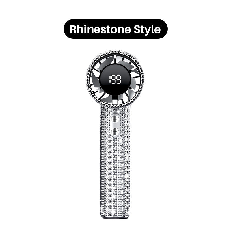 🌬️✨ 50% RABATT! Handventilator mit glänzenden Strasssteinen & hoher Geschwindigkeit – Kompakt, leise & perfekt für heiße Tage, Parties & Reisen 💎