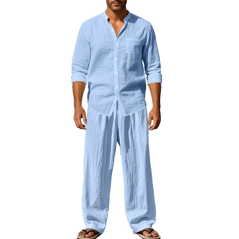 đâ° ZEITLICH BEGRENZTES SPECIAL â 50% RABATT! Herren Casual Atmungsaktives Hemd und Hose Set â LĂ€ssig, bequem & perfekt fĂŒr Arbeit & Alltag đ
