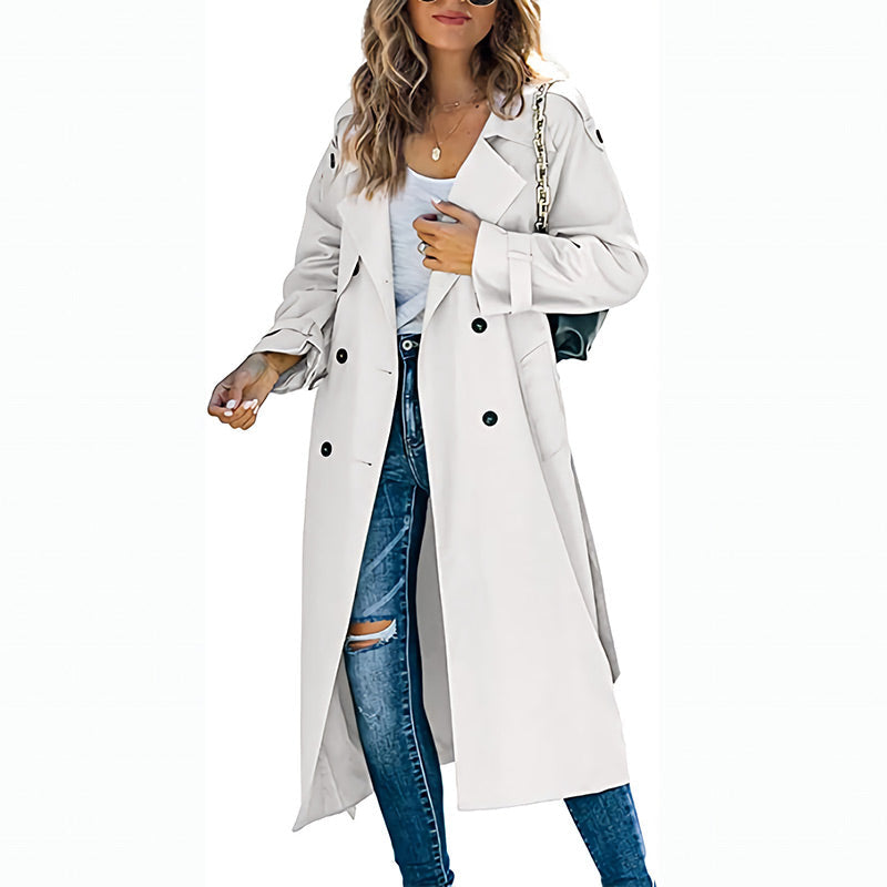 🧥✨ Vintage Trenchcoat für Frauen – 50% RABATT! Zeitloser Klassiker mit Gürtel & Doppelreiher 👒