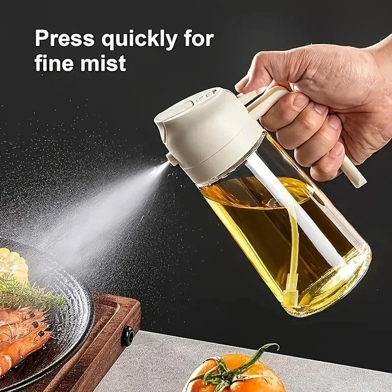 🍾 50% RABATT! ✨ 2-in-1-Sprühflasche & Ölspender aus Glas – Elegantes Design, Tropffrei & Leicht zu Reinigen 👨🍳