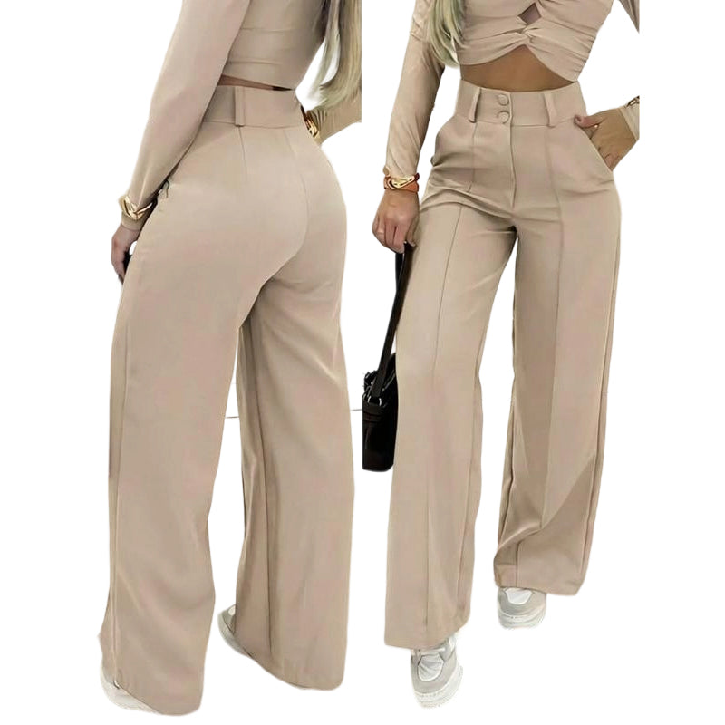 ✨ 50% RABATT! 👖 Damen Hohe Taille Weites Bein Hose – Fließender Schnitt, knitterfrei & elegant für Freizeit & Business 💼