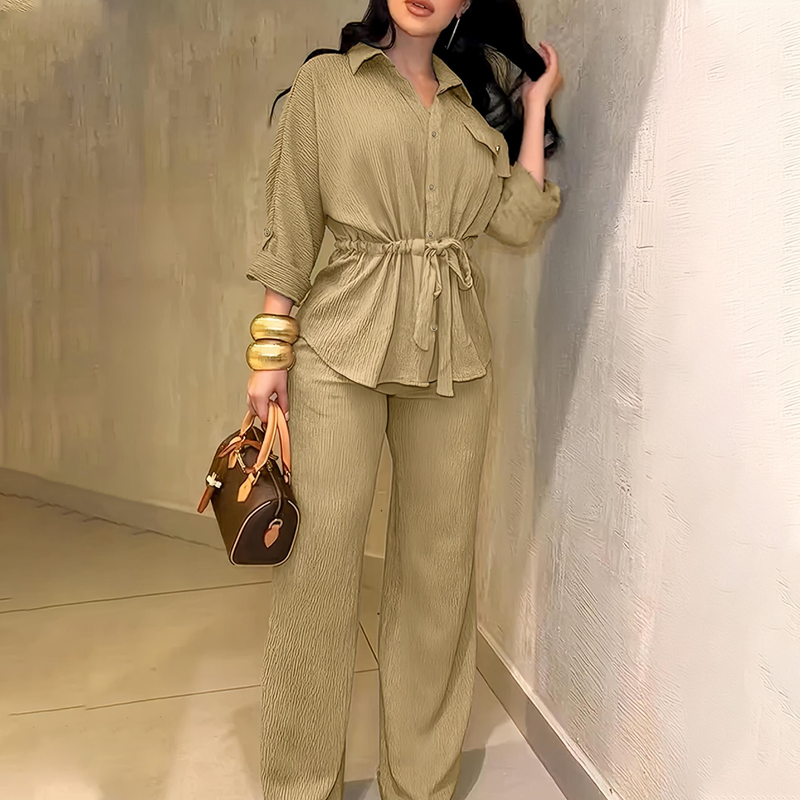 đ¸ Damen Kordelzug-Shirt & Weithosen-Set â Bequem, Vielseitig & Perfekt FĂźr Einen Lässigen Look đ