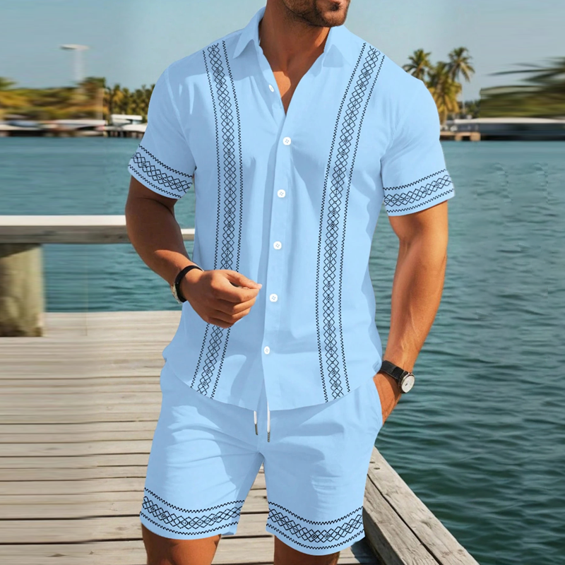 ✨ 2026 NEUHEIT • 50 % RABATT ✨Herren-Set aus Kurzarmhemd und Shorts mit Blumenmuster