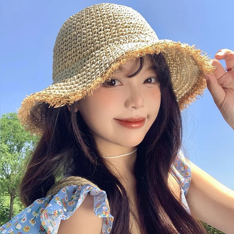 👒🌞 50% RABATT! Handgewebter Strohhut für Damen mit breiter Krempe – Klassisch, stylisch & perfekter UV-Schutz für den Sommer 🌿