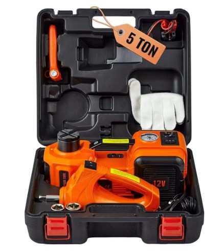 🚗⚡ 12V Elektrischer Hydraulik-Wagenheber – Automatischer Hebevorgang, bis zu 5t Tragkraft & integrierte LED-Arbeitsleuchte