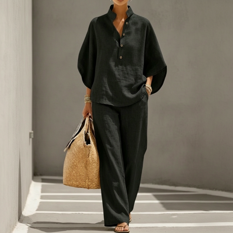 ๐ 50% SPAREN ๐ข Damen Fashion Set ๐ฅ Stehkragen + Wide-Leg Hose โ stilvoll, hochwertig & alltagstauglich โจ