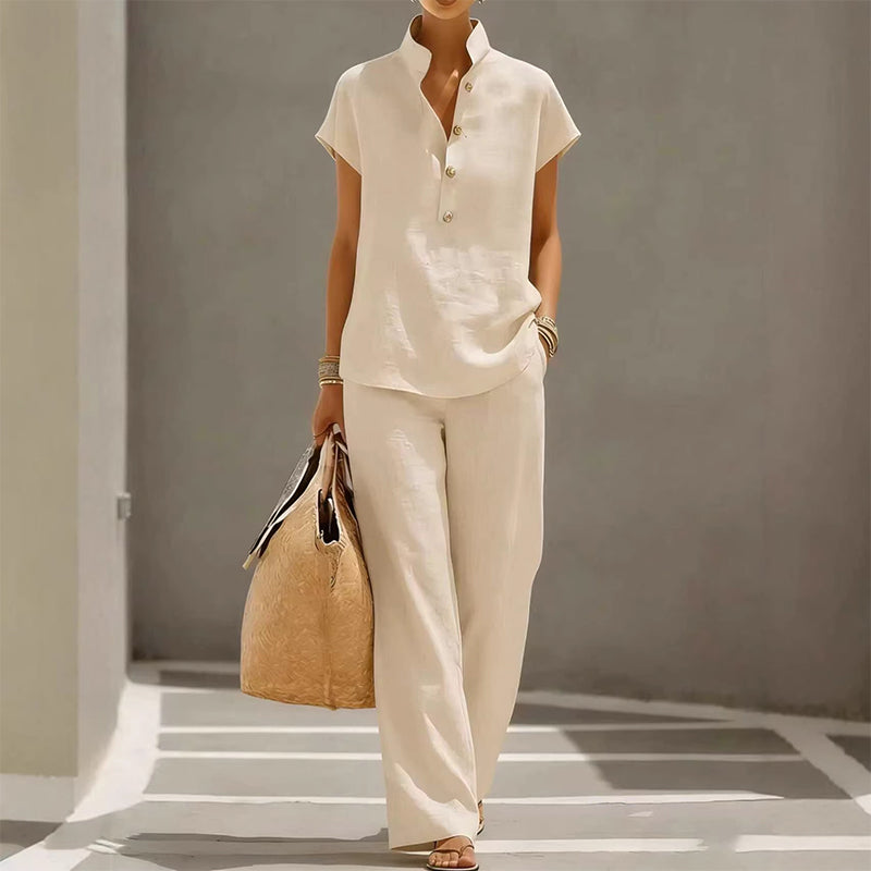 đâš 50% RABATT â NUR FĂR KURZE ZEIT! LĂ€ssiges Damen-Set â T-Shirt & lange Hose â Bequem & stylish fĂŒr jeden Tag đ