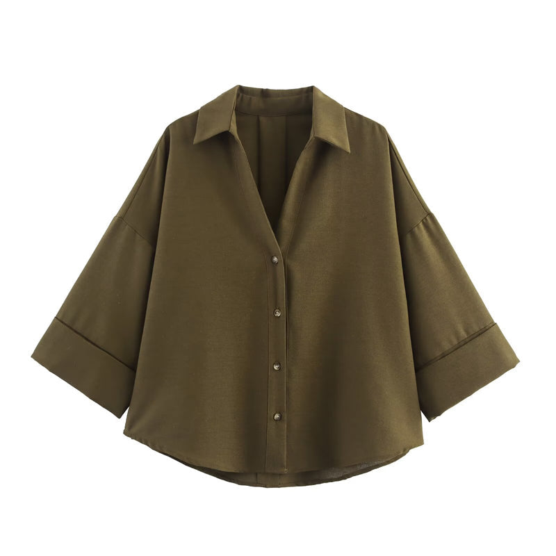 đâ° 50% RABATT â NUR FĂR KURZE ZEIT! Elegante Damenbluse aus Leinenmischung â Lockerer Schnitt mit weiten Ărmeln â Perfekt fĂźr Sommer, BĂźro & besondere Anlässe đżâ¨