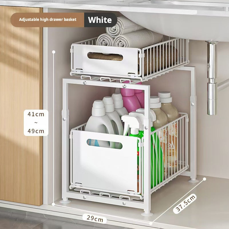 ⏰ 50 % RABATT – Nur für kurze Zeit 🏠 Ausziehbares Aufbewahrungsregal ✨ Höhenverstellbar & Ideal für Spüle, Küche, Bad und Haushalt