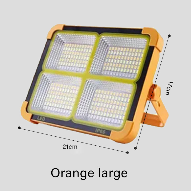⚡ Tragbare LED-Solarleuchte – helles Flutlicht, mobiler Akku für Smartphone, wetterfest & für Baustelle oder Notfall geeignet