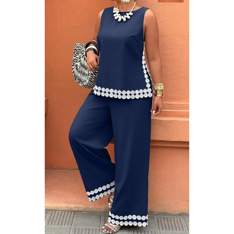 đđ¤ Damen ärmelloses Top & weites Bein Hosen Set â FlieĂend, luftig & elegant â Perfekt fĂźr Sommer, Strand oder besondere Anlässe â bequemer 2-teiliger Look â¨
