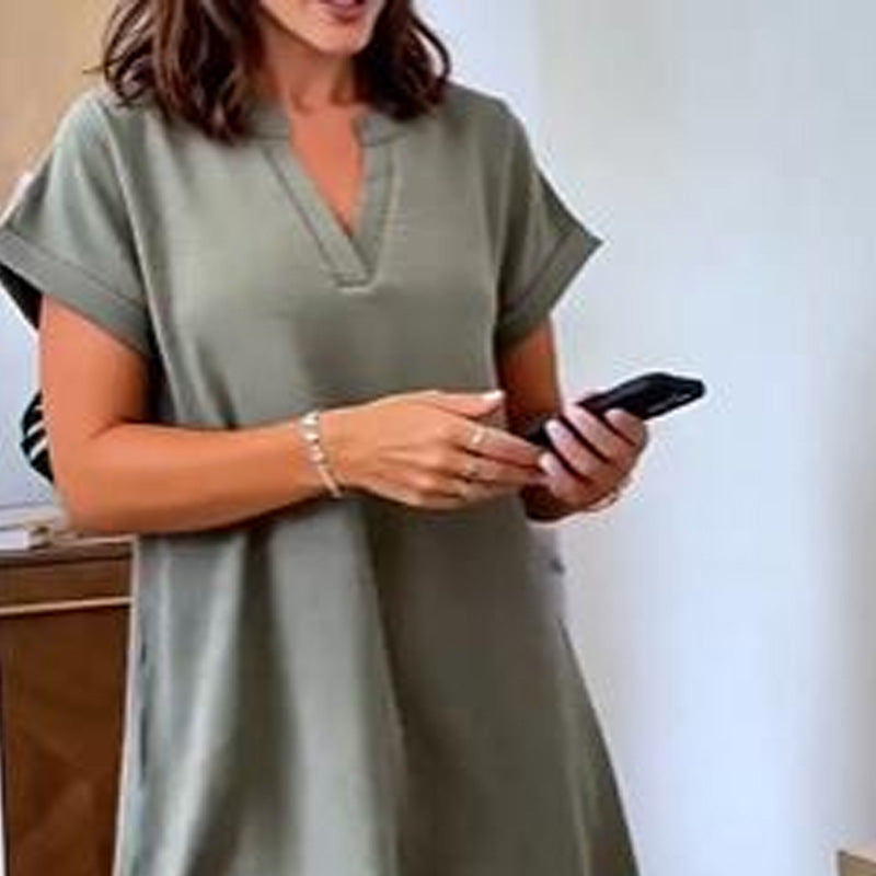 Women's Casual V-Neck Loose Dress
