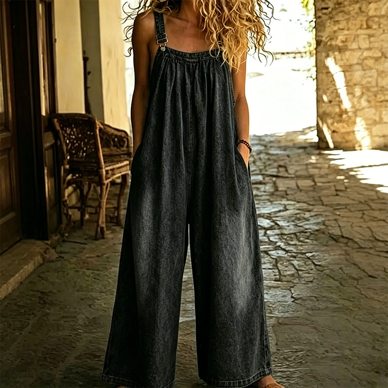 👖❣️ NEU EINGETROFFEN! Lässiger Damen-Jeansoverall mit weitem Bein – Bequem, stylisch & perfekt für Sommer, Freizeit & Urlaub ✨