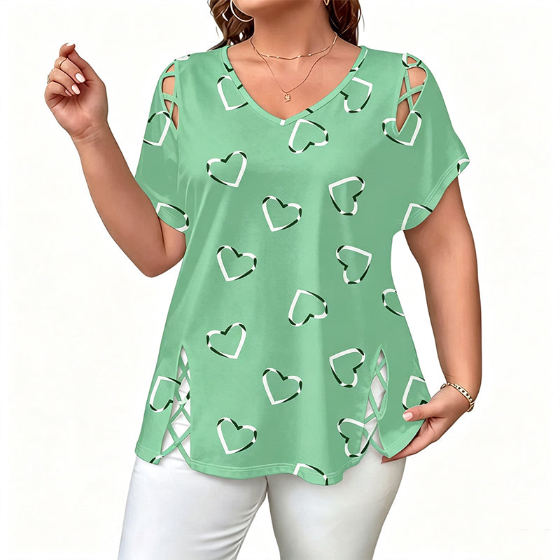 👕📢 50% RABATT! Damen Lässiges V-Ausschnitt Kurzarm T-Shirt – Bequem, luftig & vielseitig – Perfekt für Alltag, Freizeit & warme Tage ✨