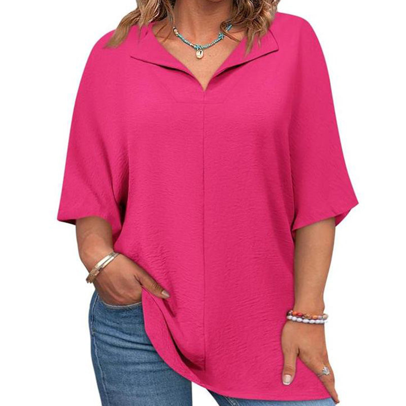 👕🌸 50% RABATT! Damen Casual V-Ausschnitt Kurzarm-Top – Leicht, luftig & vielseitig – Perfekt für Alltag, Freizeit & warme Tage ✨