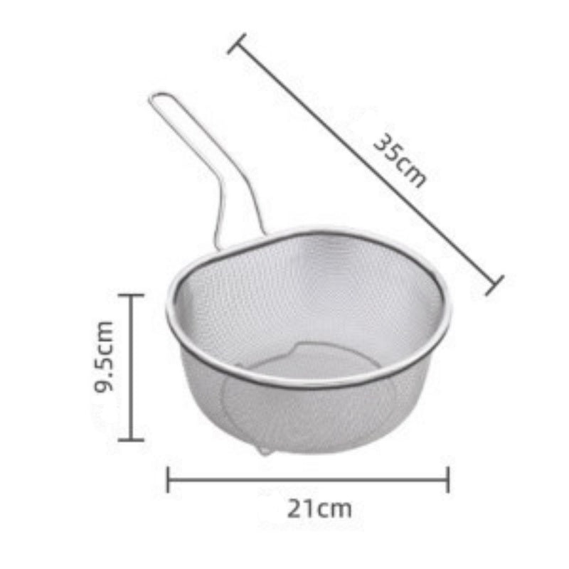 【⏰Limitiertes Angebot – 50% Rabatt】🍳 Hochwertiges Edelstahlsieb mit Griff – Praktisch zum Abseihen, Waschen & Kochen