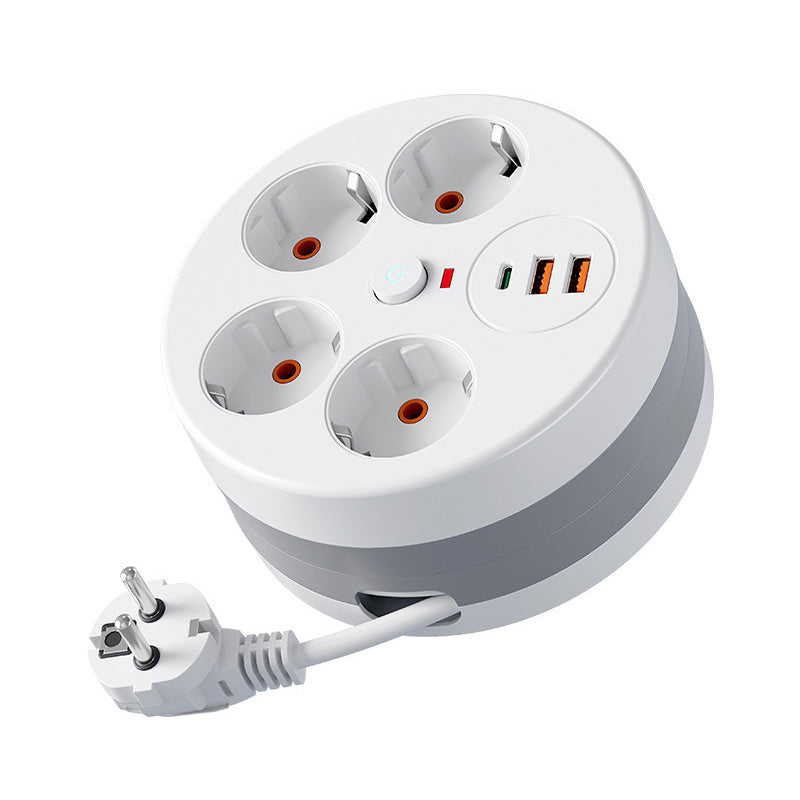 📢📢50% OFF !! ⏰Multi Outlet Round Power Strip with Cable Storage