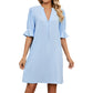 【🔥Bestseller 2026-Nur für kurze Zeit- 50 % Rabatt】✨Mode V-neck cotton and linen slim dress-😍Zeige deine perfekte Figur