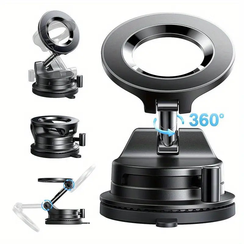 📱🔥 MEHR KAUFEN, MEHR SPAREN! 360° verstellbarer magnetischer Vakuum-Telefonhalter – Starker Saugnapf, magnetisch & flexibel – Perfekt für Auto, Schreibtisch & Zuhause ✨