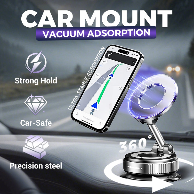 📱🔥 MEHR KAUFEN, MEHR SPAREN! 360° verstellbarer magnetischer Vakuum-Telefonhalter – Starker Saugnapf, magnetisch & flexibel – Perfekt für Auto, Schreibtisch & Zuhause ✨