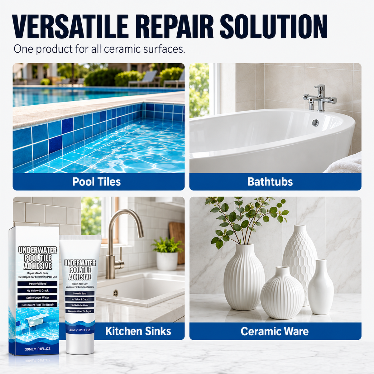 ⏳Zeitlich begrenztes Angebot⏳ 🥳Hochfester Kleber für Unterwasser-Poolfliesen