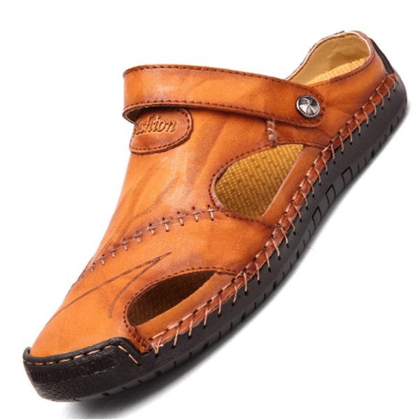 📢60% zeitlich begrenzter Rabatt✨Große Größe Weiches Leder Männer Atmungsaktive Outdoor-Sandalen
