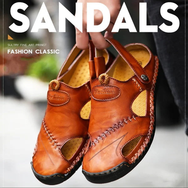 📢60% zeitlich begrenzter Rabatt✨Große Größe Weiches Leder Männer Atmungsaktive Outdoor-Sandalen