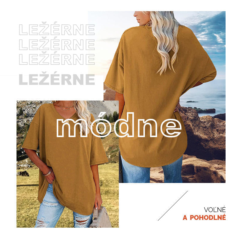 👕📢 50% RABATT! Lässiges, locker sitzendes Damen-T-Shirt mit V-Ausschnitt – Bequem, luftig & vielseitig – Perfekt für Alltag, Freizeit & warme Tage ✨