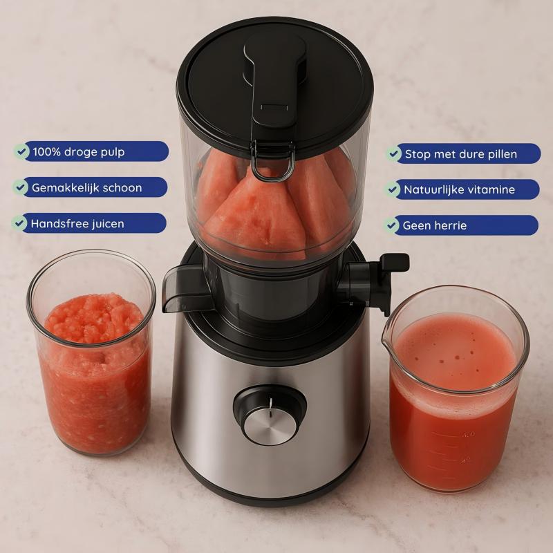 🍊⚡ LIMITIERT – 72% RABATT! Elektrischer Haushaltsentsafter mit großem Einfüllstutzen – Vollautomatisch, multifunktional & für Obst und Gemüse ohne Vorbereitung 🍅