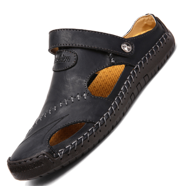 📢60% zeitlich begrenzter Rabatt✨Große Größe Weiches Leder Männer Atmungsaktive Outdoor-Sandalen