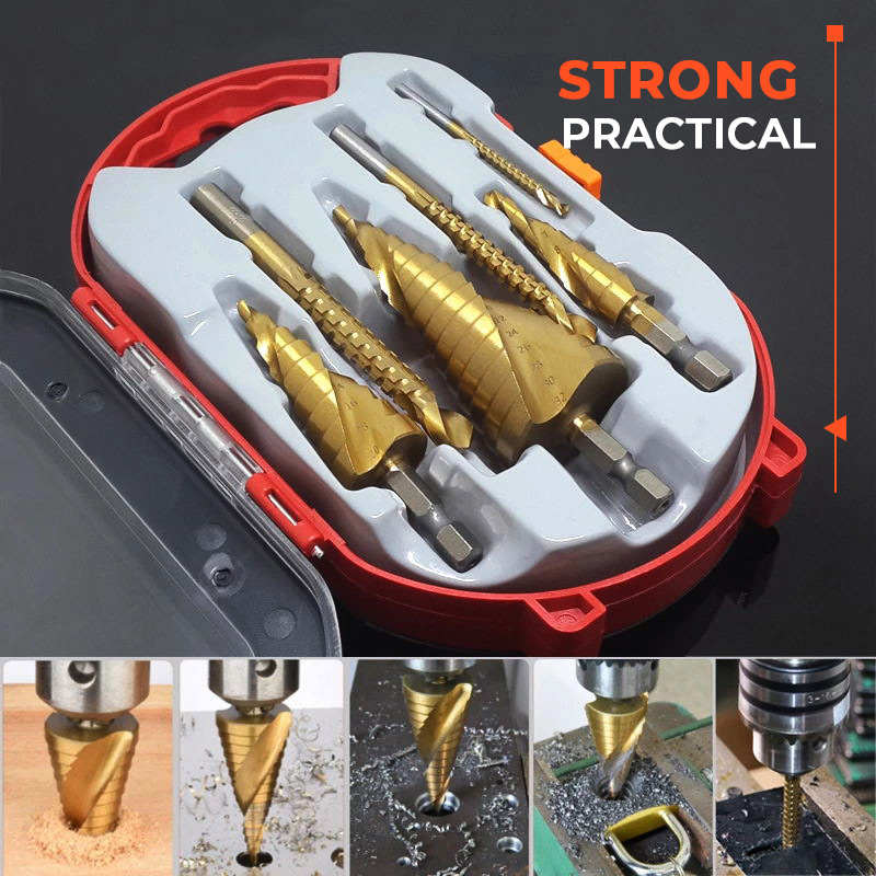 🔩✨ 50% RABATT! Titanbeschichtetes Pagoden-Bohrerset – Präzise, langlebig & ideal für Holz, Kunststoff & Metall ✨