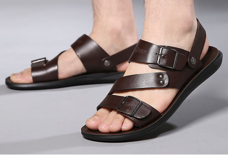 👡🔥 HEUTE 50% RABATT! Neue Herren-Strandsandalien aus Leder – Echtes Leder, rutschfest & perfekt für Sommer, Strand & Alltag ☀️✨
