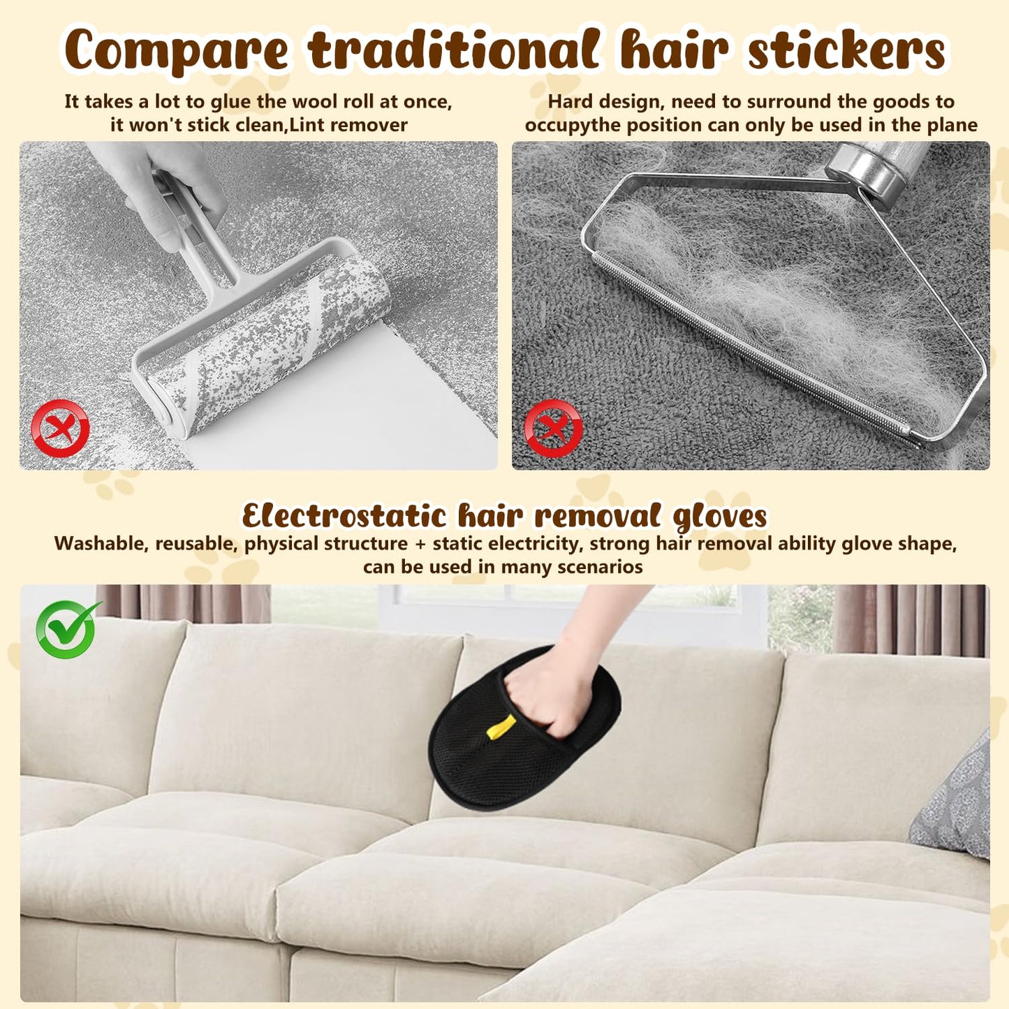 🧤 KAUFEN SIE 1, ERHALTEN SIE 1 GRATIS! ✨ Antistatische Handschuhe – Haustier Haarentfernung, Silikon, Wiederverwendbar 🐾