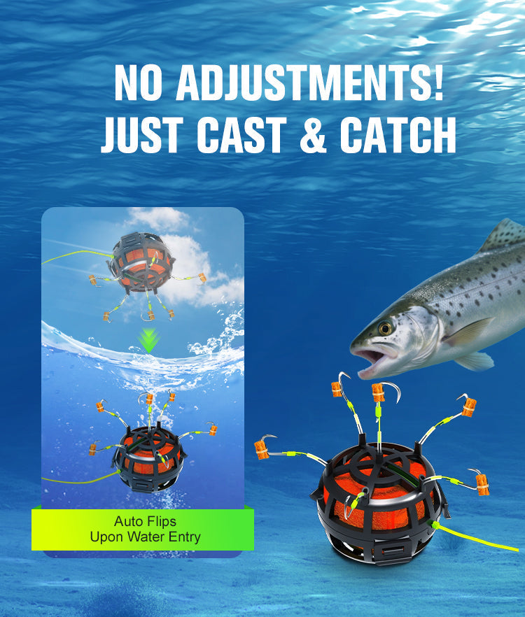 🔥 50 % RABATT! 🎣✨ 360° Schwimmender Köderkäfig-Angelhaken – Effektiv & langlebig 🐟💥