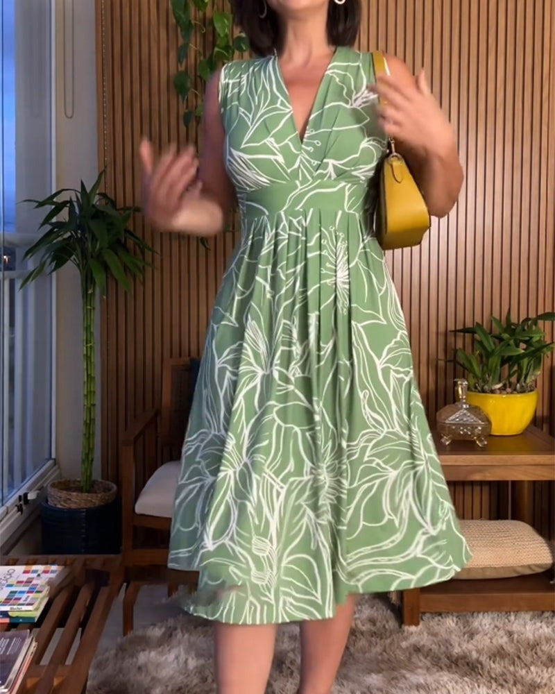 🌸50% RABATT🔥2026 Neuer Bestseller: Ärmelloses Kleid mit V-Ausschnitt und Taillenbetonung