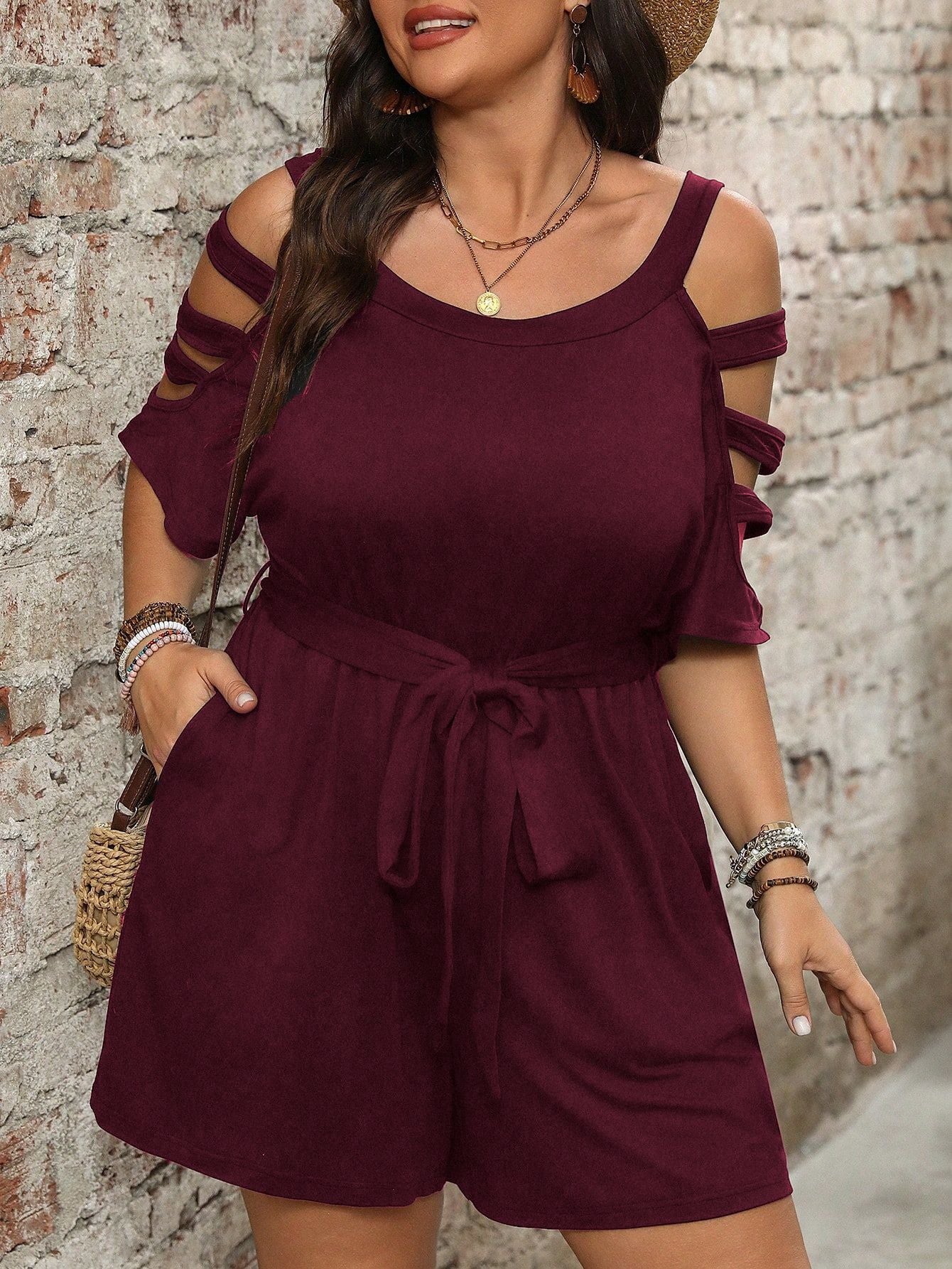 💎 -50% AUF SCHICKEN COLD-SHOULDER JUMPSUIT! 💎 Bindegürtel, Taschen & Atmungsaktiver Sommerstil