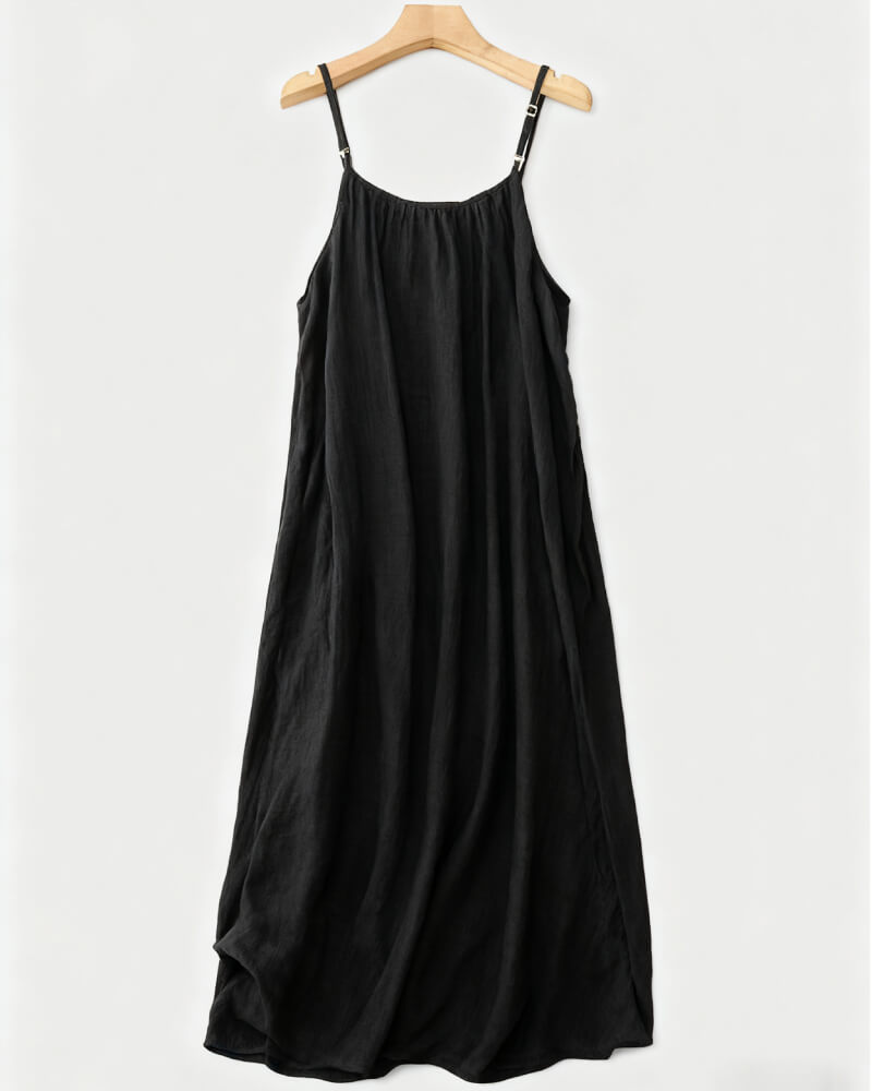 👗 50% RABATT! 💃 Einfarbiges Rückenfreies Cami-Kleid für Damen – Leicht, Luftiger Schnitt & Perfekt Für Den Sommer ☀️