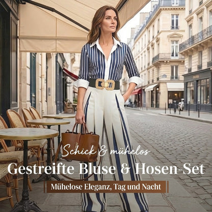 👕🔥 NEU 2026 – NEU EINGETROFFEN! Gestreiftes Shirt & weite Hose im Set – Bequem & stilvoll für den Alltag ✨