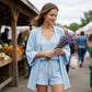 🤍 3-teiliges Freizeit-Set für Damen ✨ Loungewear mit Tunika, Top & Shorts – luftiges Homewear für Urlaub & Alltag