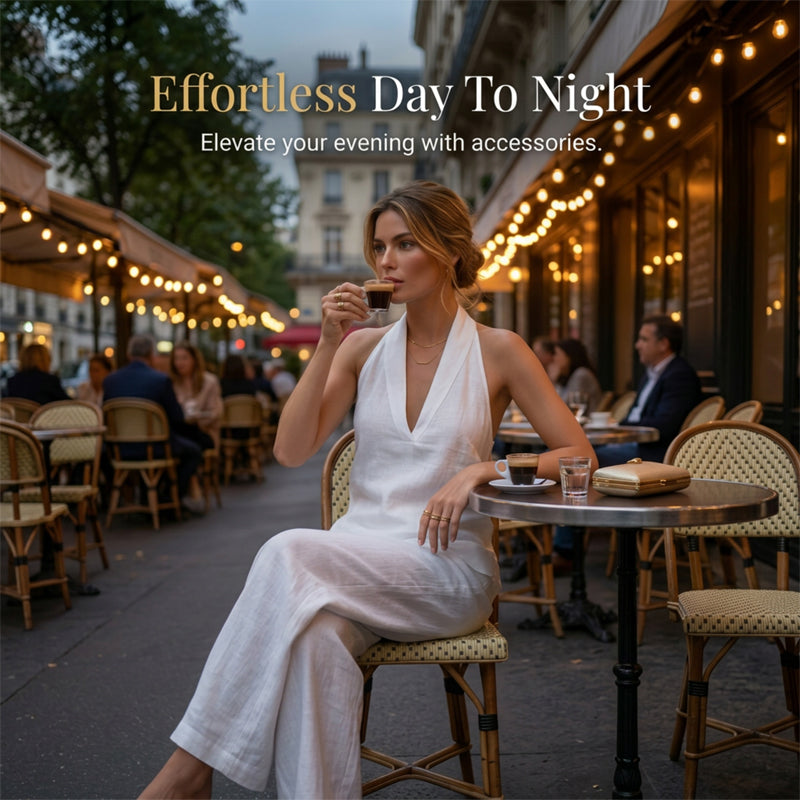 👗✨ 50% RABATT! Damen-Set: Ärmelloses Neckholder-Top mit V-Ausschnitt & weite Hose (2-teilig) – Elegant, luftig & perfekt für Sommer, Urlaub & besondere Anlässe 🌸
