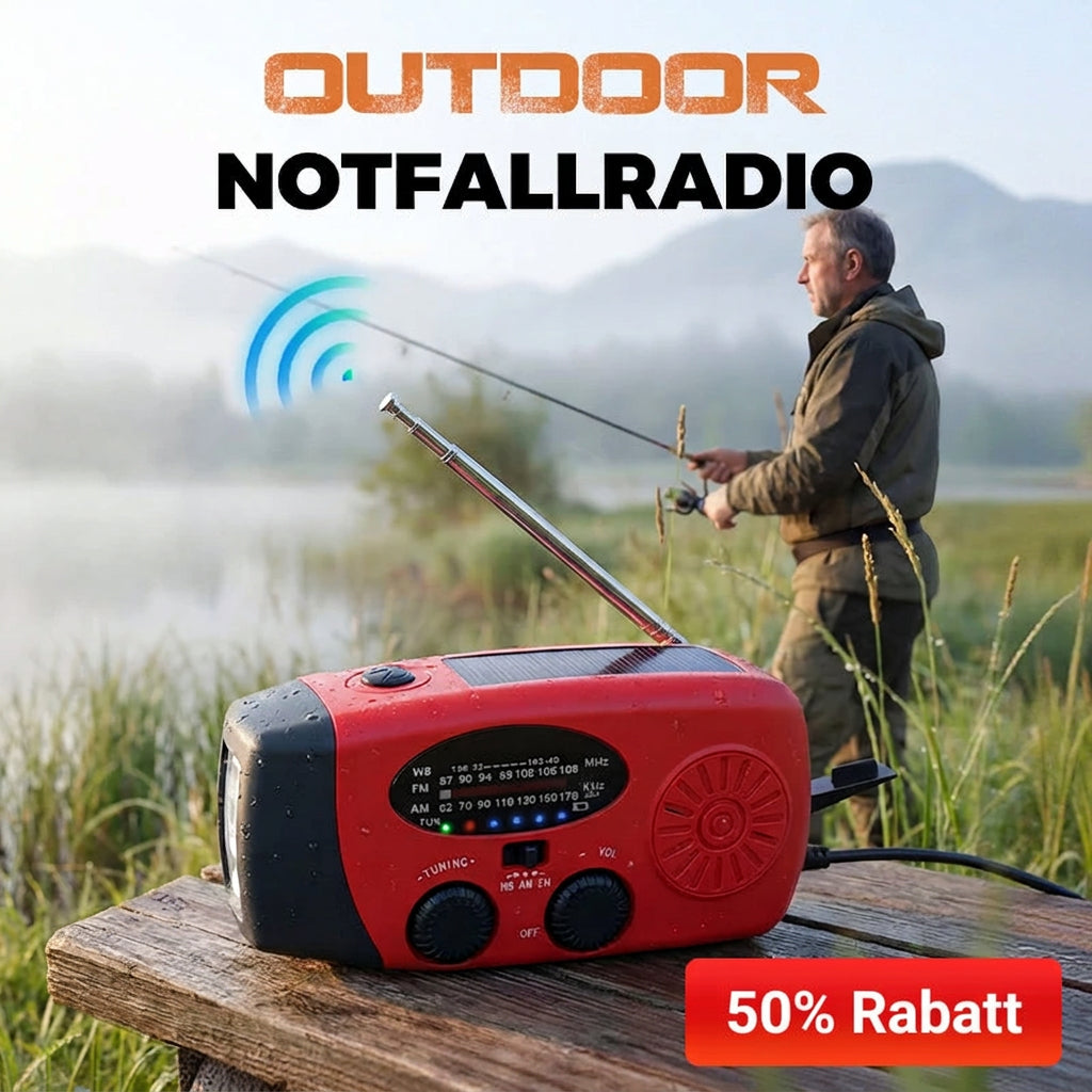 📻 50 % Rabatt ! Solar-Kurbelradio für Notfall & Outdoor – Nie ohne Strom und Empfang! 🔦 Solar & Handkurbel, helle LED-Taschenlampe, USB-Notladung 🔋